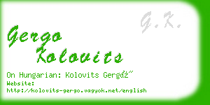 gergo kolovits business card